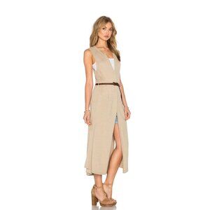 Splendid Tunic Vest Duster L Prescott Wool Cork Neutral Minimalist Capsule Warm